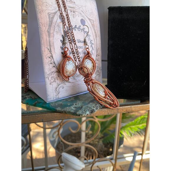 Wire Wrap Jewelry Set, Czech Glass, WireWeavedUniques - Picture 6 of 10